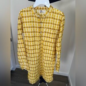 Kessa kids 12-13y Yellow Patterned Kurta